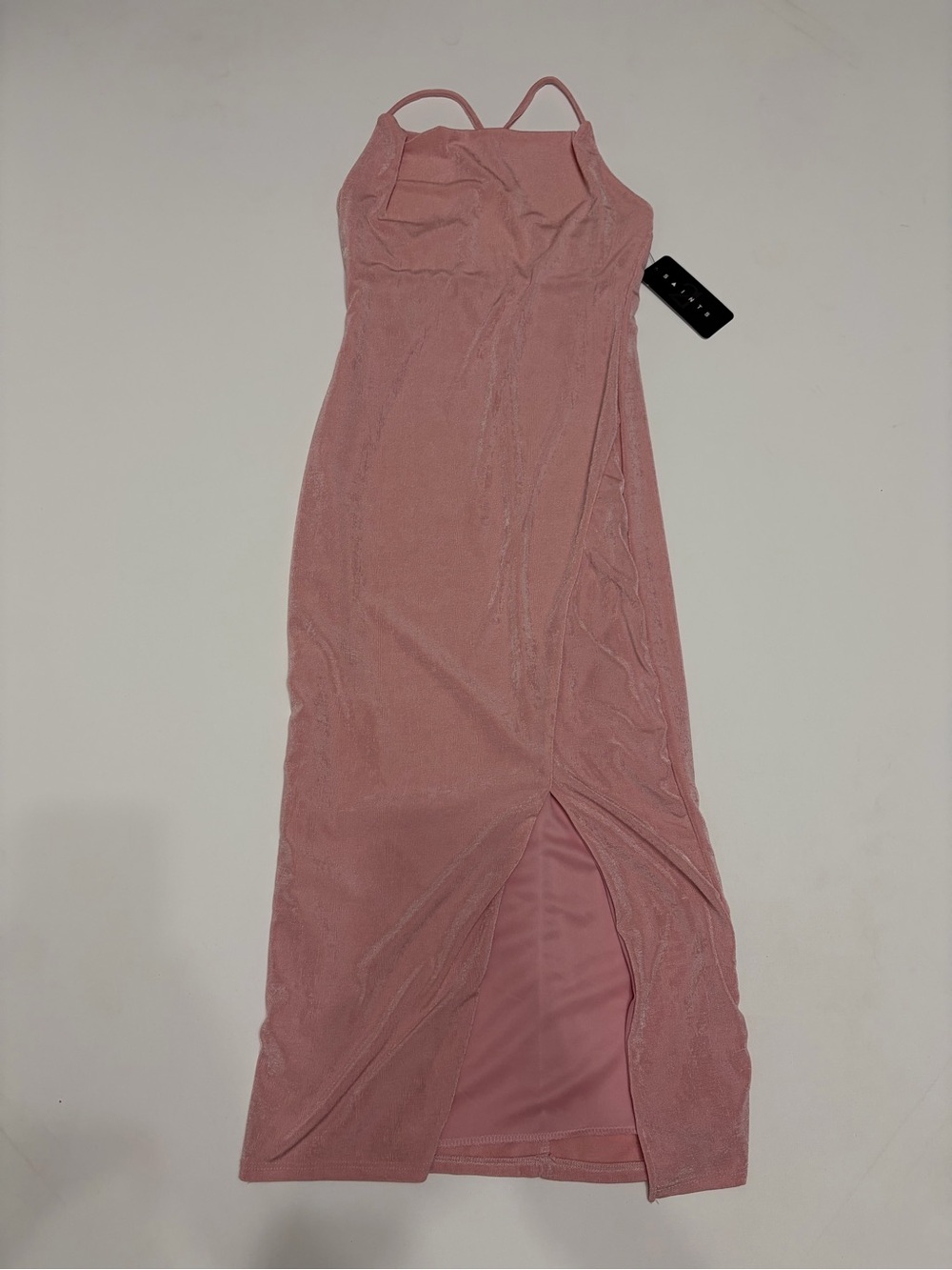 21 Saints Slim Fit Dusty Rose Maxi Dress with Front Twist and Slit Sz small